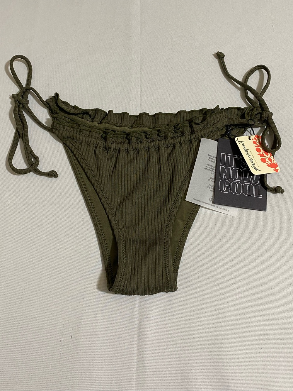 IT'S COOL NOW by Free People Side-Tie Ribbed Bitsy Bikini Bottom Women's Size M